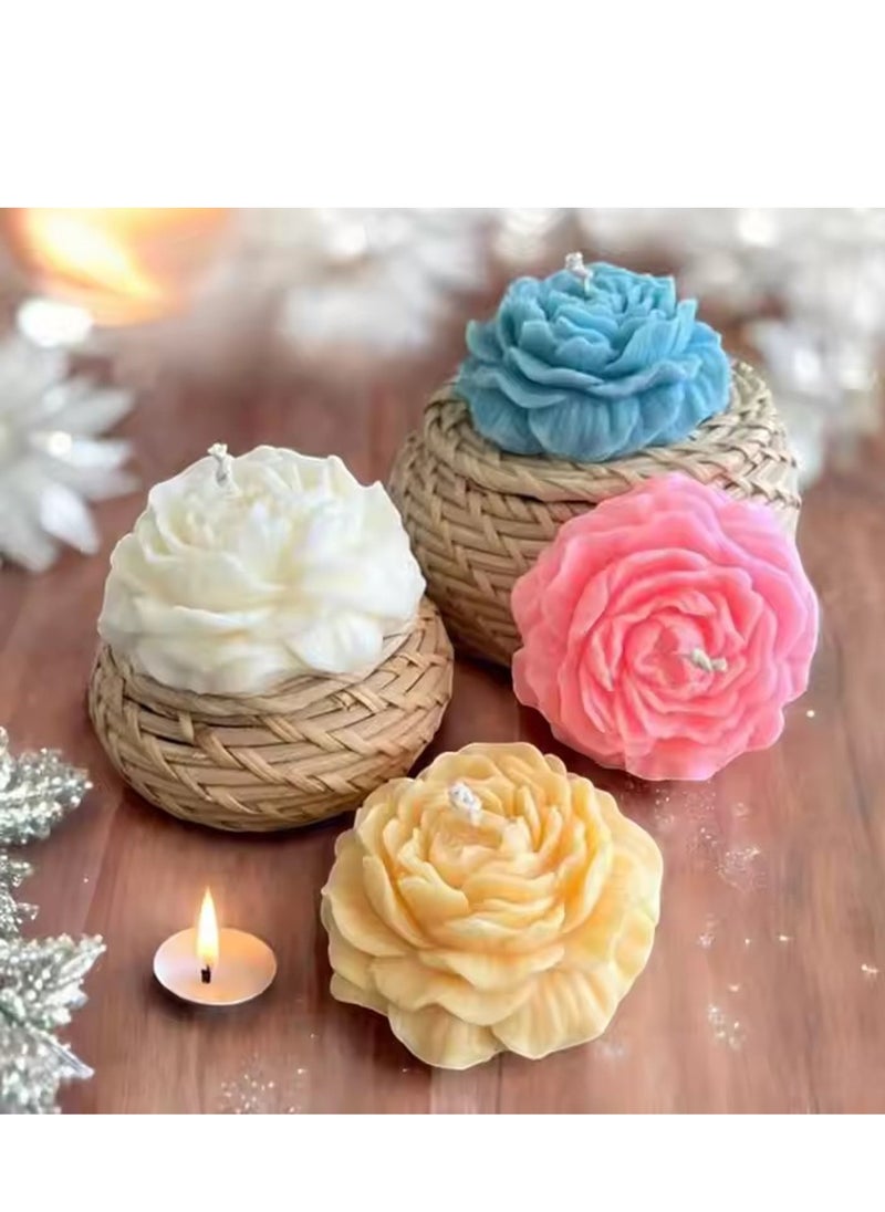 Generic 2Pcs 3D Peony Flower Silicone Candle Molds, Perfect for DIY Candles, Resin Crafts, Aromatherapy, Soap Making, and Home Decor  - Image 5