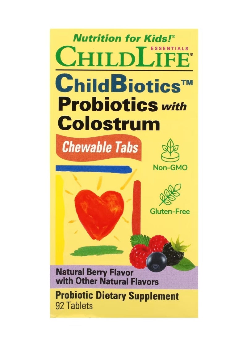CHILDLIFE - Probiotics with Colostrum Natural Berry 92 Tablets - Image 1