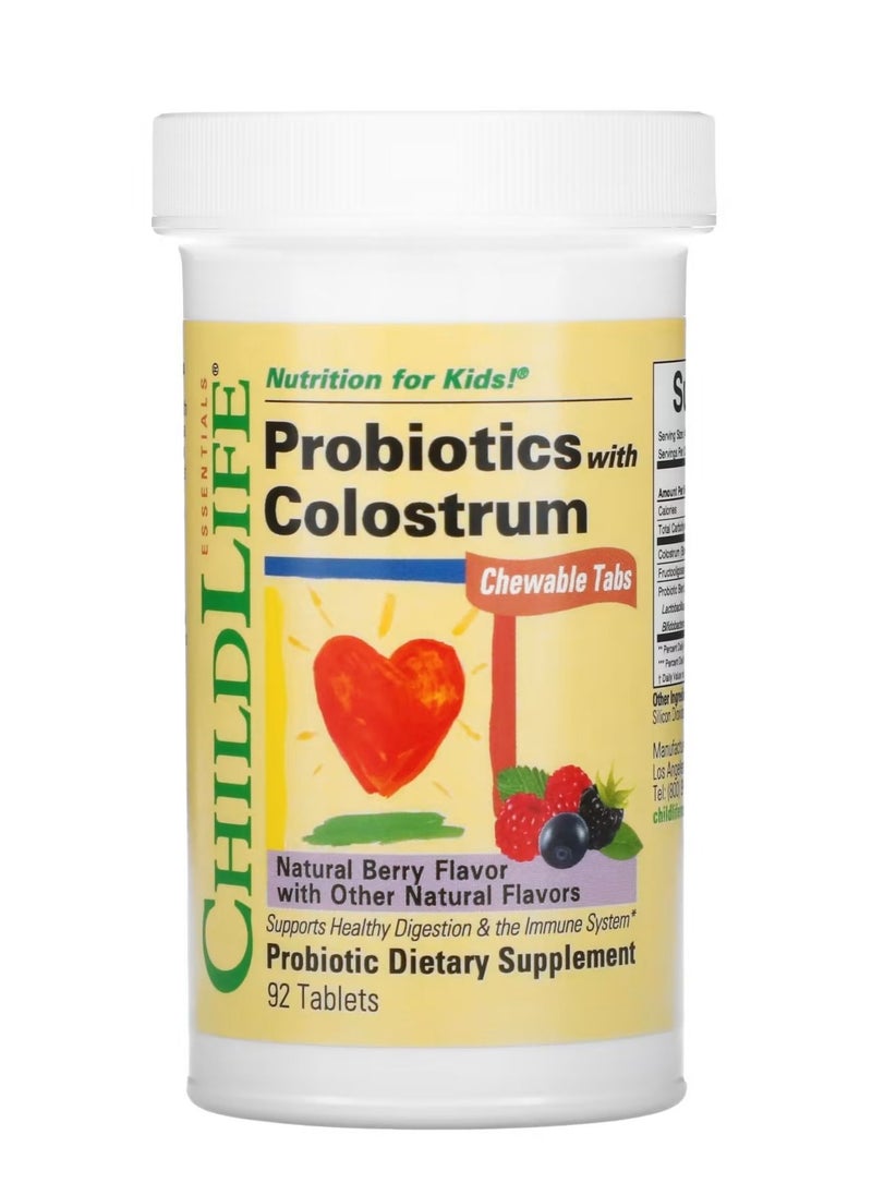 CHILDLIFE - Probiotics with Colostrum Natural Berry 92 Tablets - Image 1