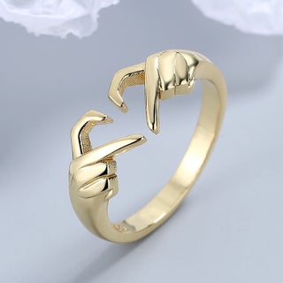 S925 Sterling Silver Heart Hug Ring Fashion Yellow Gold - pzsku/ZBF0101C7F550FB00BF26Z/45/1746218880/fb11f65a-2163-43ce-b1b2-953eafafe15e