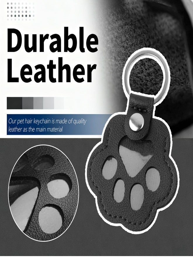 YGDMD Cat and Dog Fur Storage Keychain,Pet Paw Shaped Leather Keychain for Pets Fur Storage, Dog Hair Keychain Pet Keepsake (Black) - Image 3