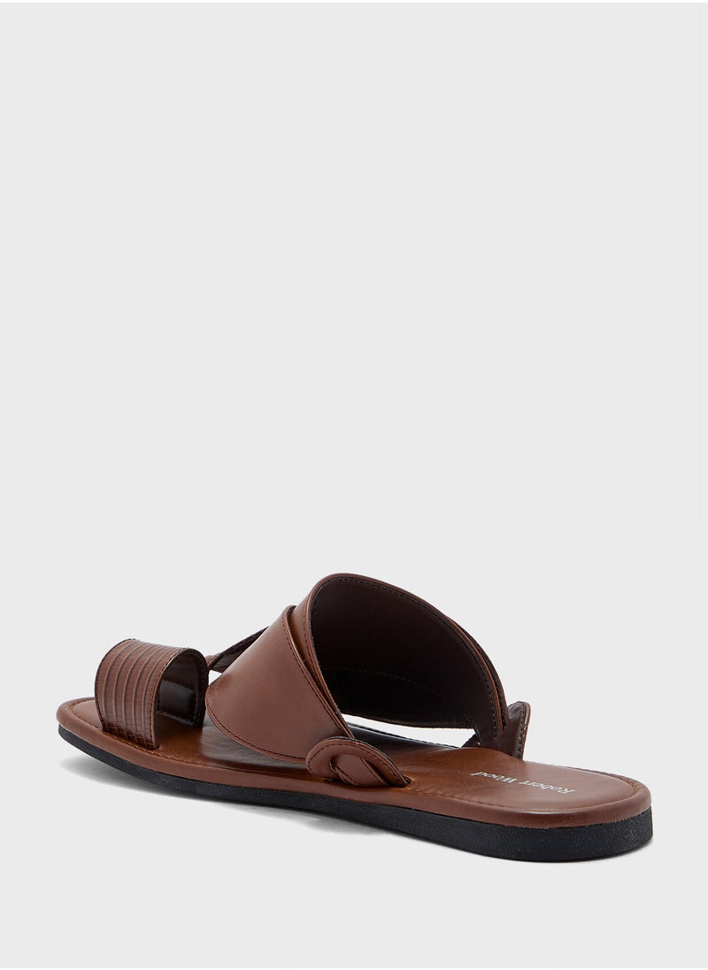 Robert Wood Traditional Two Tone Textured Arabic Sandals  - Image 3