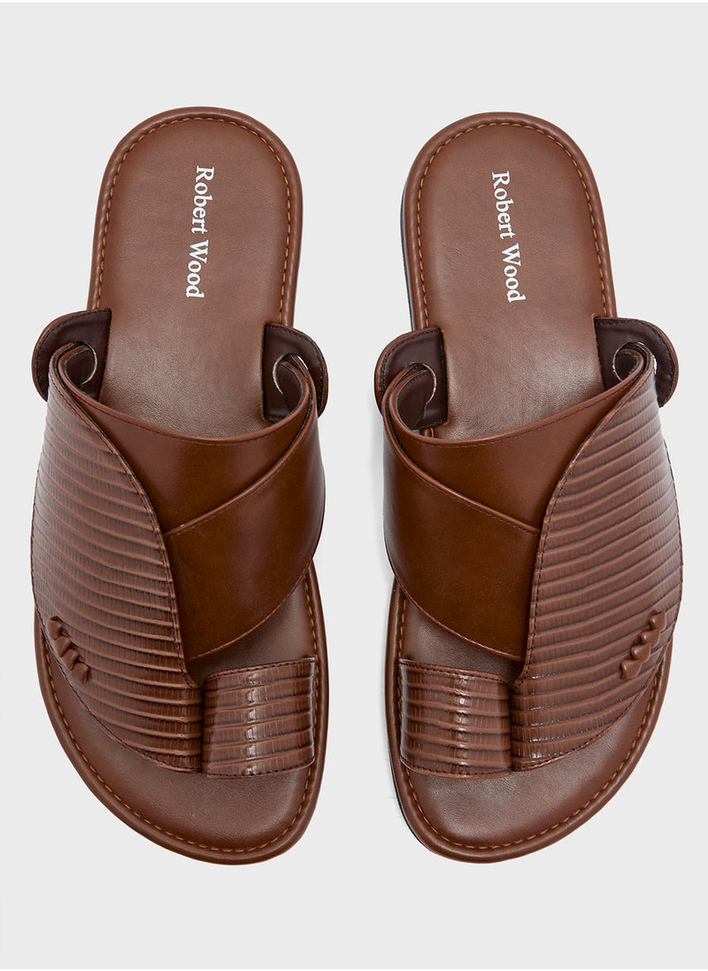 Robert Wood Traditional Two Tone Textured Arabic Sandals  - Image 4
