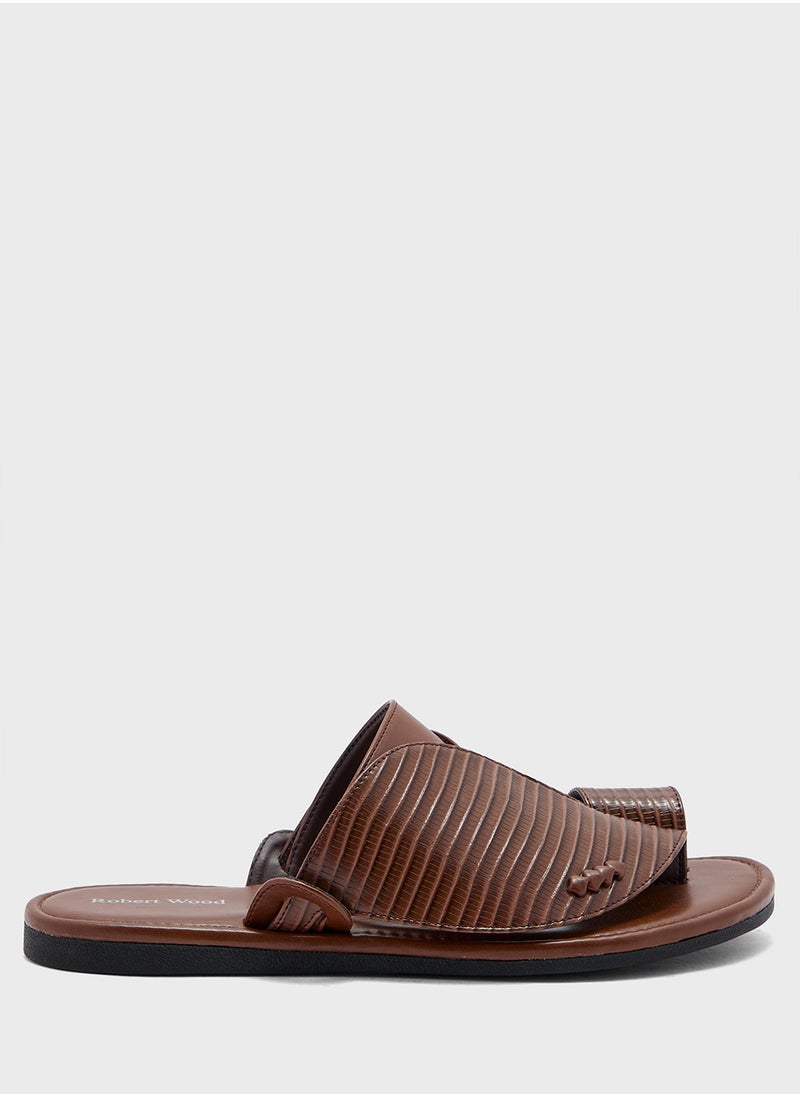 Robert Wood Traditional Two Tone Textured Arabic Sandals  - Image 2