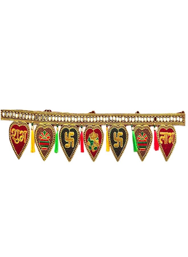 Ascension ® Shubh Labh Traditional Art Handmade Door Bandarwal toran for Home Décor Hangings for Decoration (Multicolour) Set of 1 - Image 5