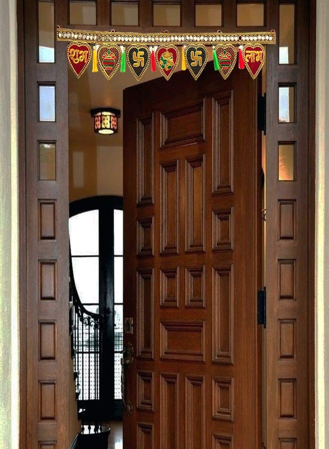 Ascension ® Shubh Labh Traditional Art Handmade Door Bandarwal toran for Home Décor Hangings for Decoration (Multicolour) Set of 1 - Image 3
