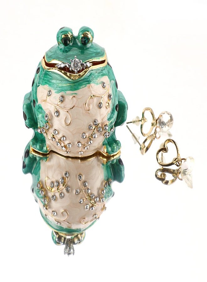 ELLDOO Mini Frog Trinket Box, Metal Enameled Decorative Box Ring Earrings Jewelry Organizer, Figurine Collectable Keepsake Home Decor - Image 5