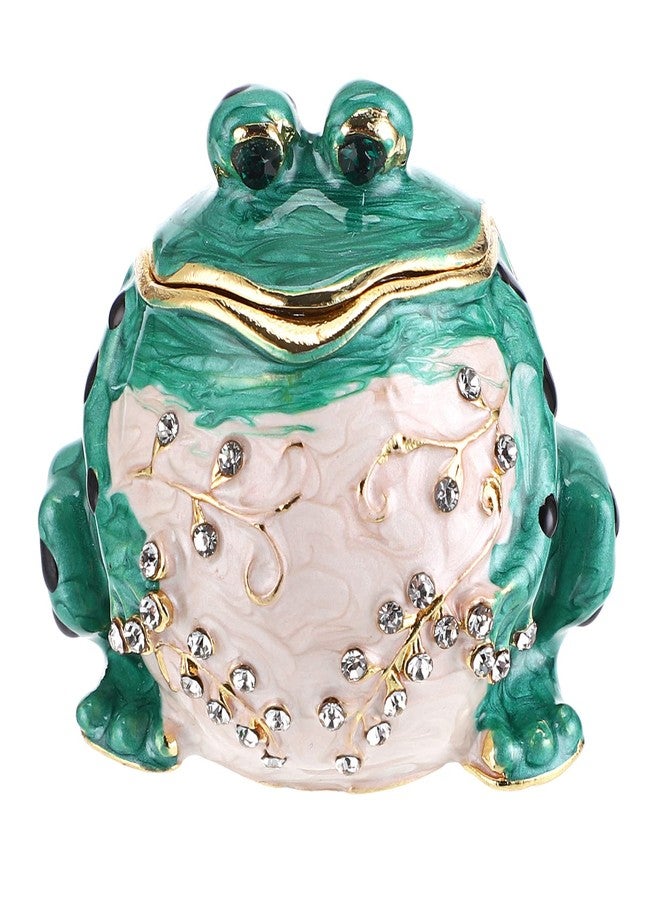ELLDOO Mini Frog Trinket Box, Metal Enameled Decorative Box Ring Earrings Jewelry Organizer, Figurine Collectable Keepsake Home Decor - Image 1