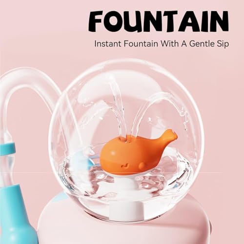 FRAGRANTGARDEN Drinking Cup With Whale Squirt, 24oz Whale Water Bottle with Handle, Insulated Stainless Steel Whale Water Cups With Two Silicone Soft Tip, Leak-Proof Whale Fountain Bottle for Kids Teens (Pink) - Image 5