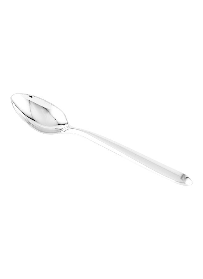 Restaurantware Moderna 7.3 Inch Disposable Spoons, 250 Recyclable Appetizer Spoons - Crack-Resistant, For All Types Of Meals, Silver Plastic Spoons  - Image 1