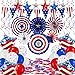 AobkDeco 46PCS 4th of July Decorations Patriotic Party Decorations Set with Red White and Blue Paper Fans Hanging Streamers and American Flag Banner for 4th of July Celebrations - Image 3