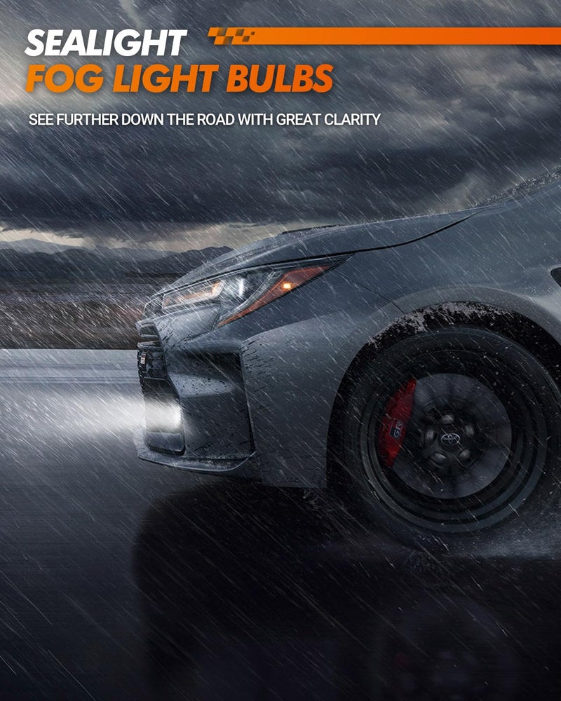 SEALIGHT H11/H9/H8 and 9005/HB3 Fog Light Bulbs Combo, 9005 H11 Fog Bulbs with Cool White, Plug and Play, Pack of 4 - Image 3