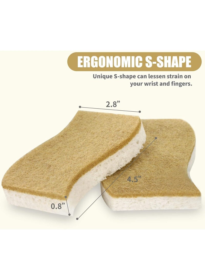 Natural Sponges for Kitchen Non-Scratch Biodegradable Plant Based Scrubber Pads for Cleaning Dishes - Image 5