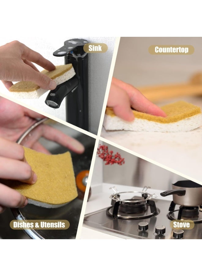 Natural Sponges for Kitchen Non-Scratch Biodegradable Plant Based Scrubber Pads for Cleaning Dishes - Image 3