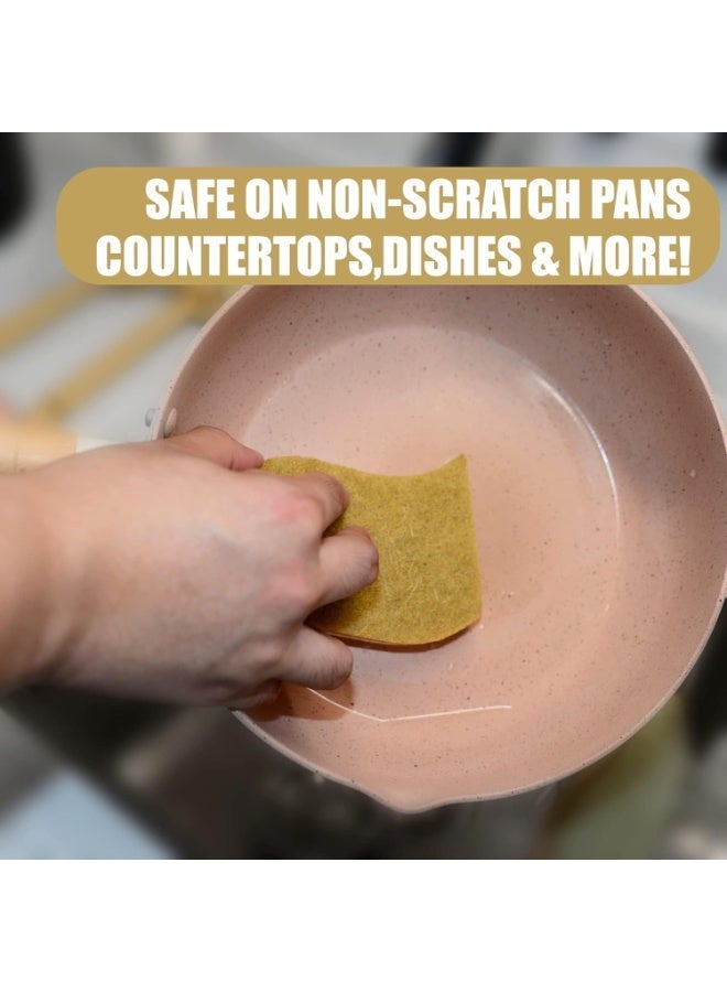 Natural Sponges for Kitchen Non-Scratch Biodegradable Plant Based Scrubber Pads for Cleaning Dishes - Image 2