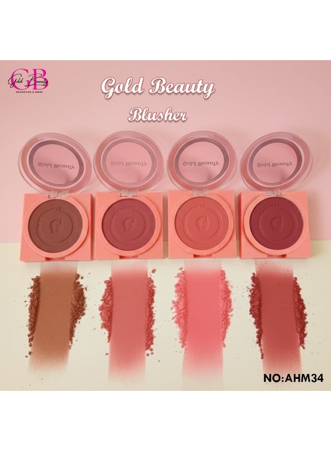 Gold Beauty powder blush is light and smooth on the skin - Brown - available in 4 shades - Image 3