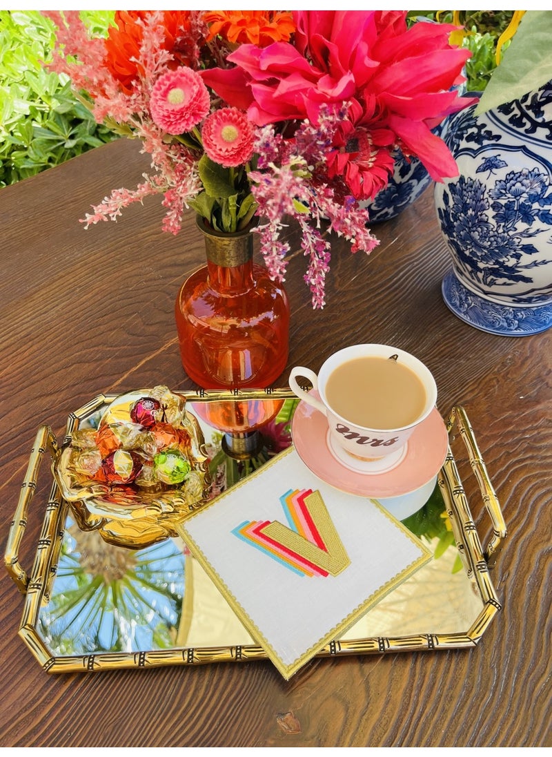 Ge Living Rainbow V Letter Cocktail Napkin (1 Piece)  - Image 3
