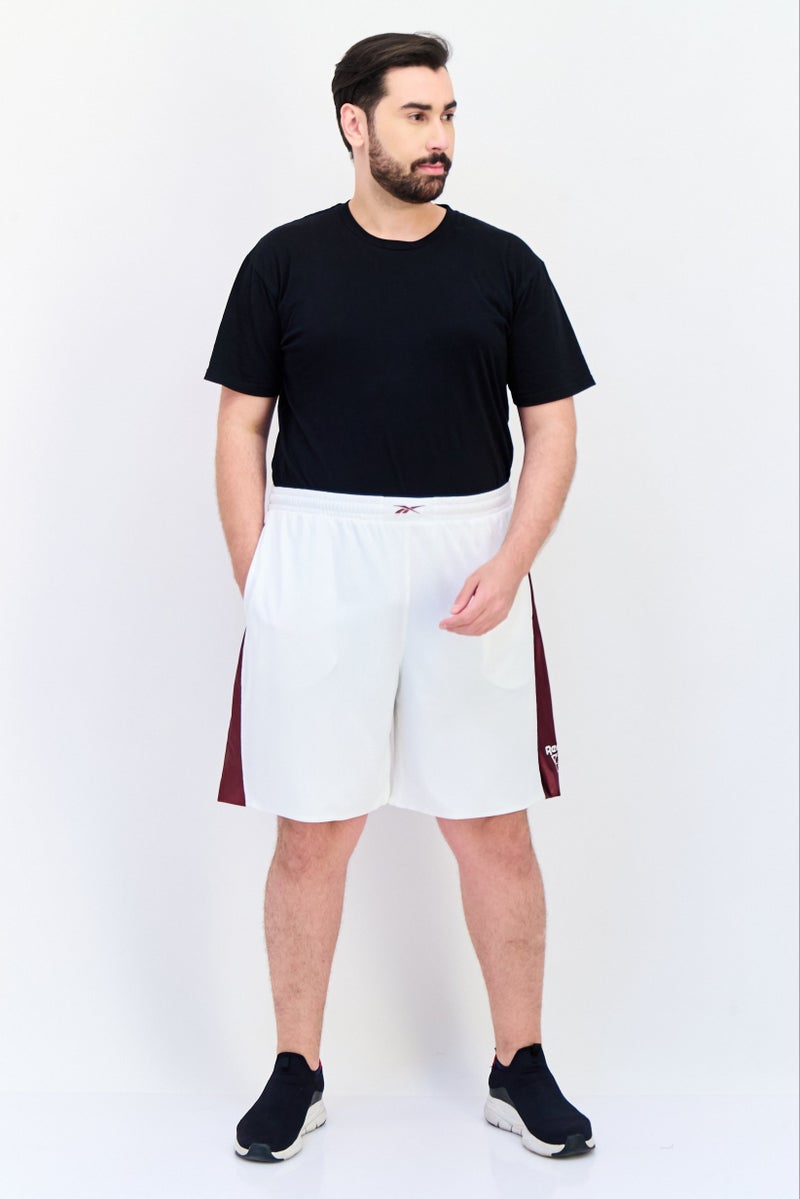 Reebok Men Sportswear Fit Basketball Shorts, White - Image 4