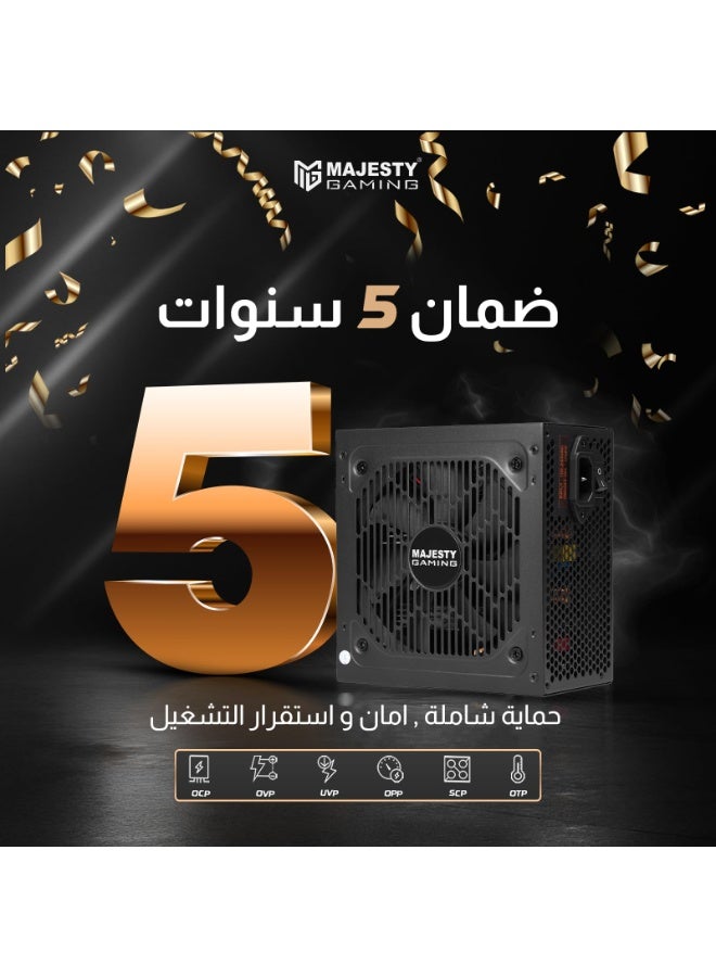 ماجيستي مزود طاقة ماجيستي باور سبلاي 850 واط | كفاءة 80+ برونز | معياري بالكامل | منخفض الضوضاء |  | مكثفات 105 درجة مئوية | ضمان 5 سنوات | أسود - Image 4