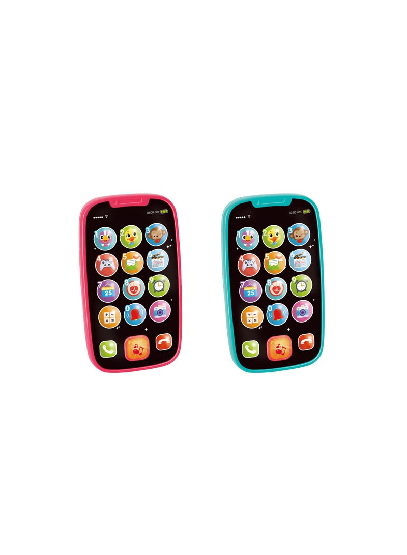 Hola My First Smartphone - Interactive Baby Phone Toy with Fun Sound Effects, Flashing Lights, 8 Melodies, Number Learning, and Durable Design for Toddlers Pink 12M+ - Image 4