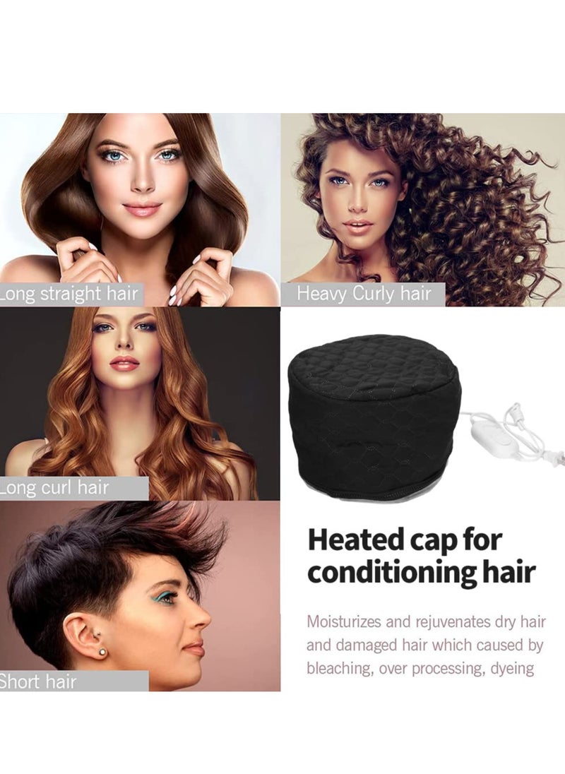 Yinhing Hair Steamer Cap, Corded Electric Thermal Heat Cap for Deep Conditioning, Hair Care Hat Hair Steamer Thermal Heating Cap For Home Spa(US Plug)  - Image 2