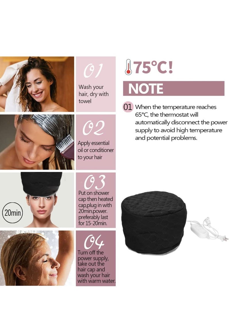 Yinhing Hair Steamer Cap, Corded Electric Thermal Heat Cap for Deep Conditioning, Hair Care Hat Hair Steamer Thermal Heating Cap For Home Spa(US Plug)  - Image 4