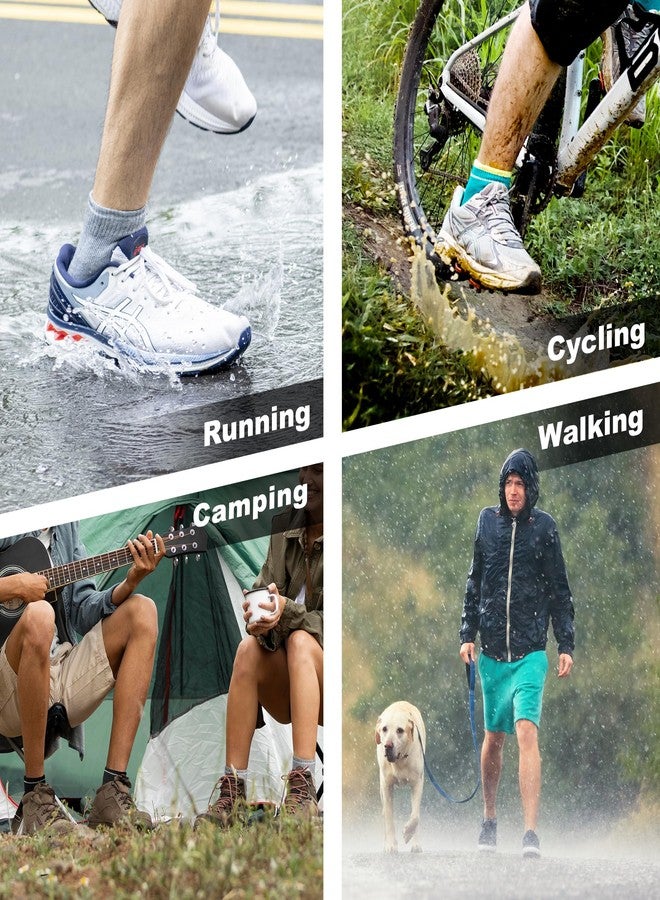 DRYMILE Active Waterproof Socks, Breathable Cushioned Running, Hiking, Winter Waterproof Socks for Men & Women - Ankle (Large, White/Teal) - Image 2