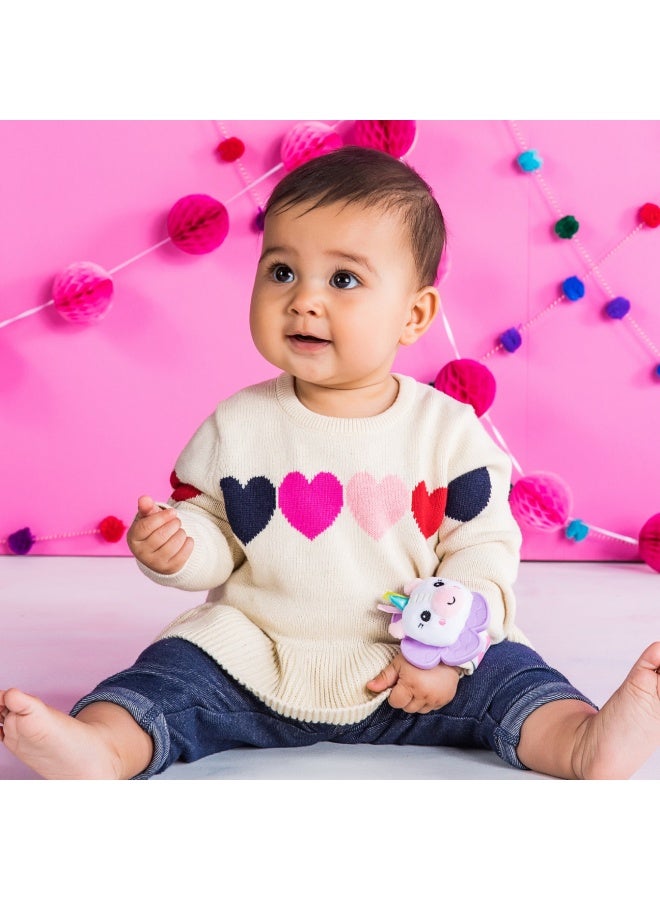 Bright Starts Rattle & Teethe Wrist Pals Unicorn & Llama Rattle & Teether Toy Set (Pack of 2) - Image 4