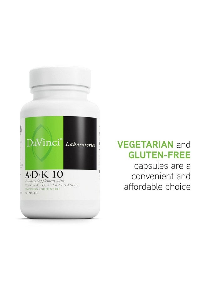 دا فينشي DAVINCI Labs ADK 10 - يساعد على دعم صحة العظام والقلب والمناعة* - مكمل غذائي بفيتامينات أ، د3، وك2 (مثل MK-7) - نباتي، خالٍ من الغلوتين والصويا - 90 كبسولة - Image 4