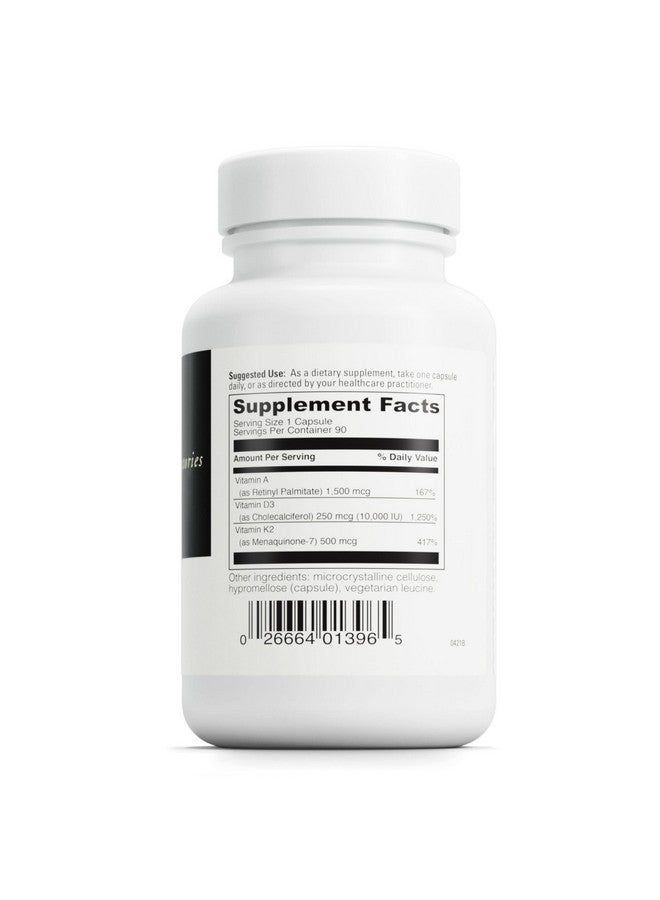 دا فينشي DAVINCI Labs ADK 10 - يساعد على دعم صحة العظام والقلب والمناعة* - مكمل غذائي بفيتامينات أ، د3، وك2 (مثل MK-7) - نباتي، خالٍ من الغلوتين والصويا - 90 كبسولة - Image 1