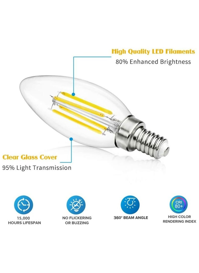 HUA QIANG WANG - E14 Warm White LED Candle Light Bulb, Pack of 10 - Image 1