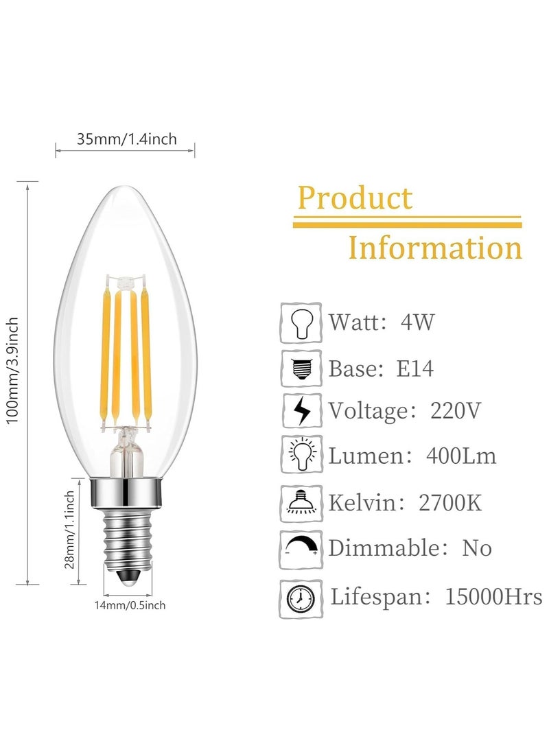 HUA QIANG WANG - E14 Warm White LED Candle Light Bulb, Pack of 10 - Image 1