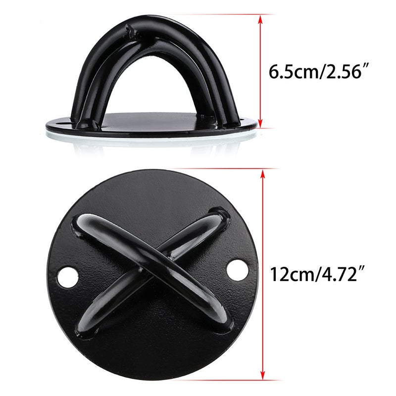 Hipiwe Ceiling Anchor - Wall Mount Bracket for Suspension Straps, Gymnastic Rings, Aerial Yoga Swing & Hammock, Resistance Band, Battle Rope (2 pc Black) - Image 3