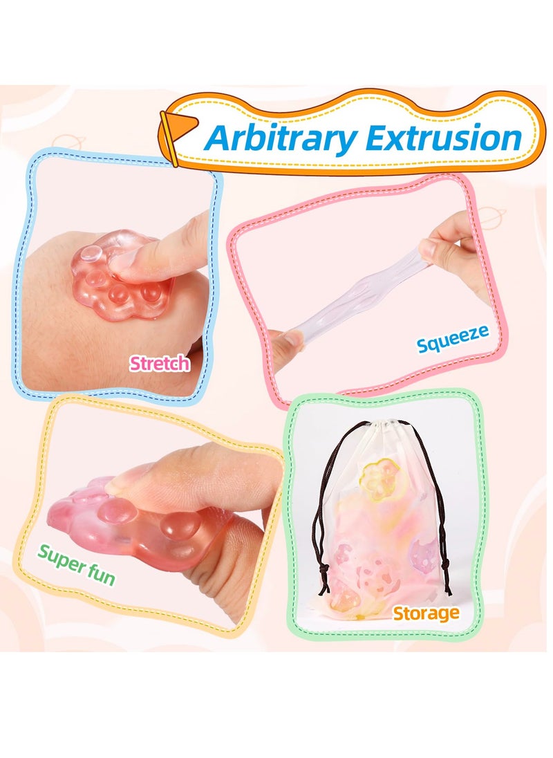 Excefore - دمى سكرية، 40 قطعة هدايا حفلة قطط للأطفال، كرات موشي سكرية على شكل قدم قط، ألعاب حسية لتخفيف الضغط، كرات سكرية حيوانية للألعاب الحسية، محشوّات حقائب هدايا للأطفال والبالغين - Image 1