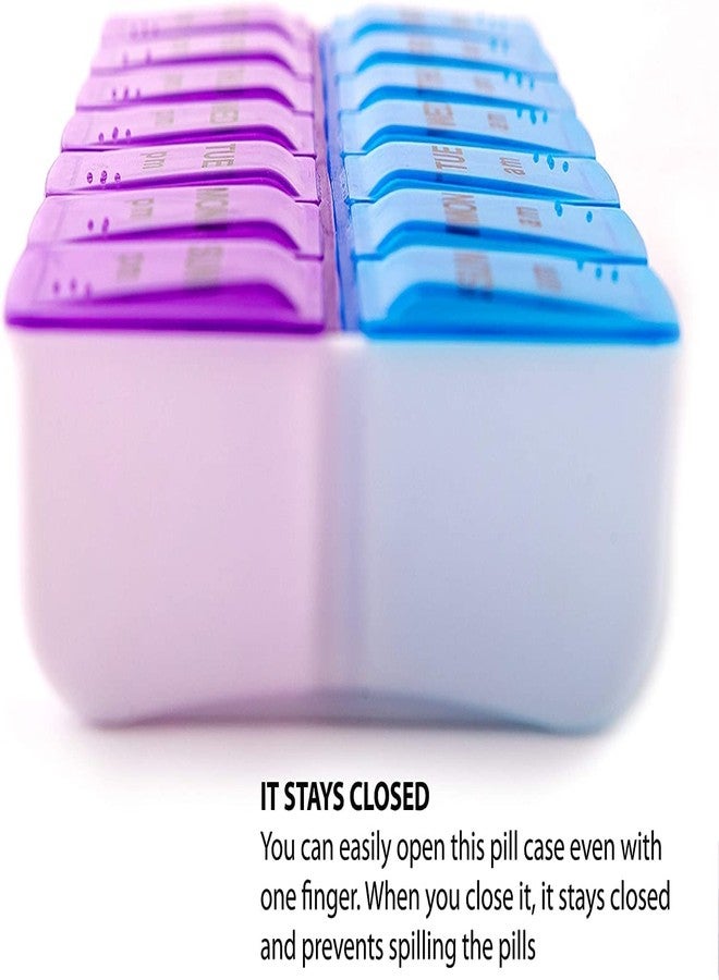 ZIPZAG Pill Medicine Organizer Reminder Storage Box for 7 Days, 2 Layer Pillbox - Image 2