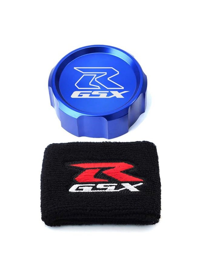 MOWOK For Suzuki GSX-R Gsxr 600 750 1000 GSX-R750 gsx-r600 gsxr1000 Motorcycle CNC aluminium alloy Front Brake Fluid Reservoir Protection Cover and Reservoir cap sock (Blue) - Image 1