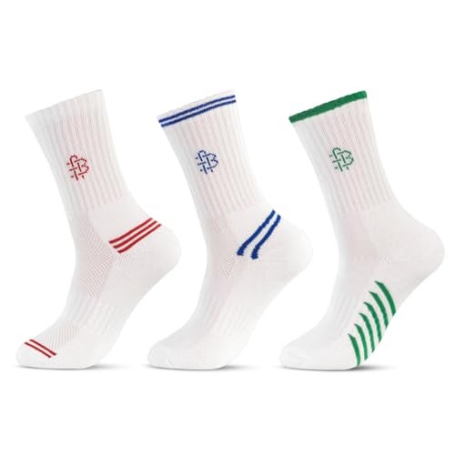 Bonjour Men’s Crew Length Cotton Socks – White, Pack of 3 Pairs | Soft, Breathable & Comfortable Everyday Wear - Image 3