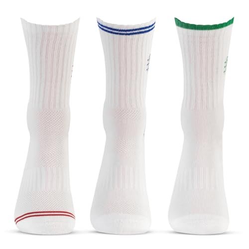Bonjour Men’s Crew Length Cotton Socks – White, Pack of 3 Pairs | Soft, Breathable & Comfortable Everyday Wear - Image 4