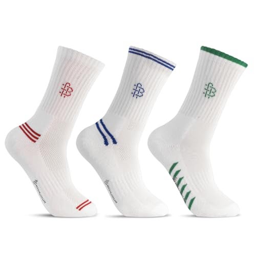 Bonjour Men’s Crew Length Cotton Socks – White, Pack of 3 Pairs | Soft, Breathable & Comfortable Everyday Wear - Image 1