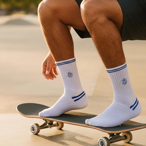 Bonjour Men’s Crew Length Cotton Socks – White, Pack of 3 Pairs | Soft, Breathable & Comfortable Everyday Wear - Image 5