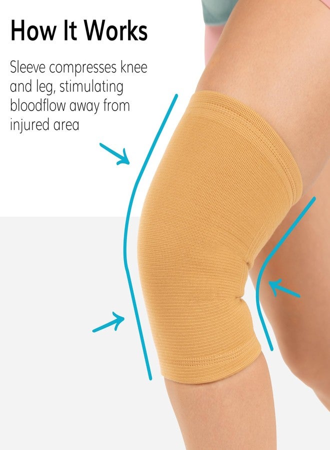 BraceAbility Elastic Slip-on Knee Sleeve | Flexible Fabric Knee Pain Compression Bandage for Stretchy, Lightweight & Comfortable Support (2XL) - Image 4