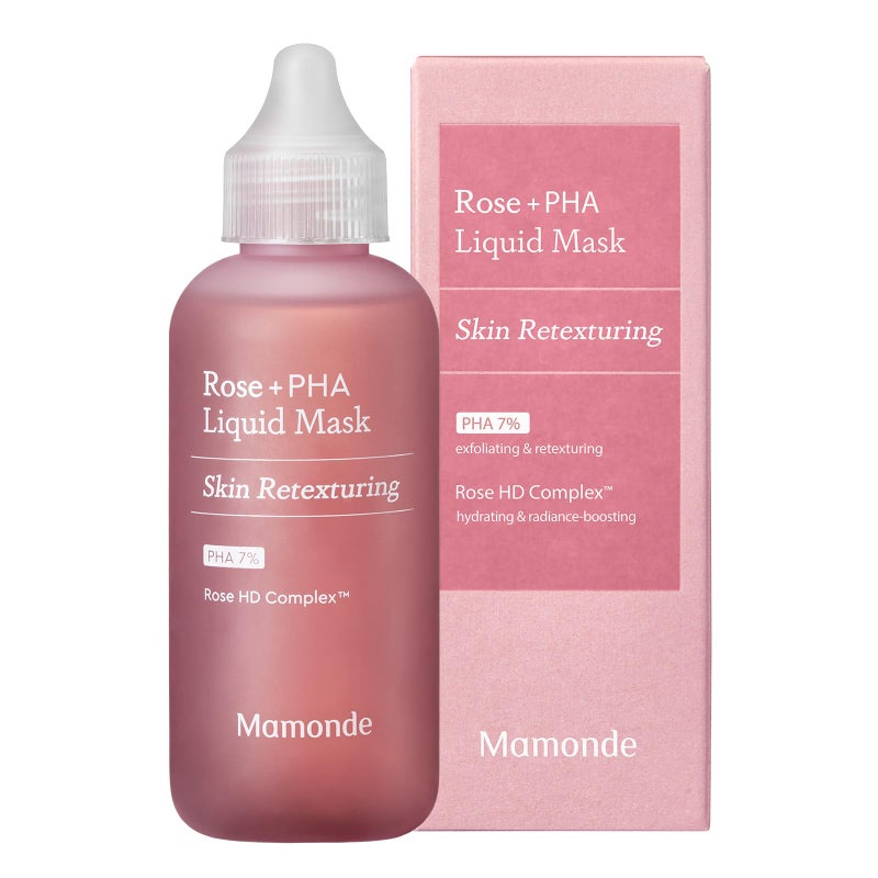 Mamonde Mamonde Rose PHA Liquid Mask  Daily LeaveOn Face Exfoliator with PHA 7 Gentle Exfoliating Overnight Serum with hyaluronic acid for Glowing Skin Facial Exfoliant  271 Fl Oz 