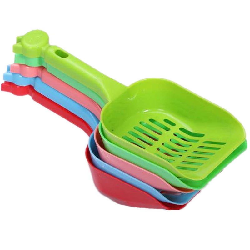 4 Pcs Cat Litter Scoops Premium Litter Tray Scoops With Strong Plastic Handle for Cat Kitten Dog Poop