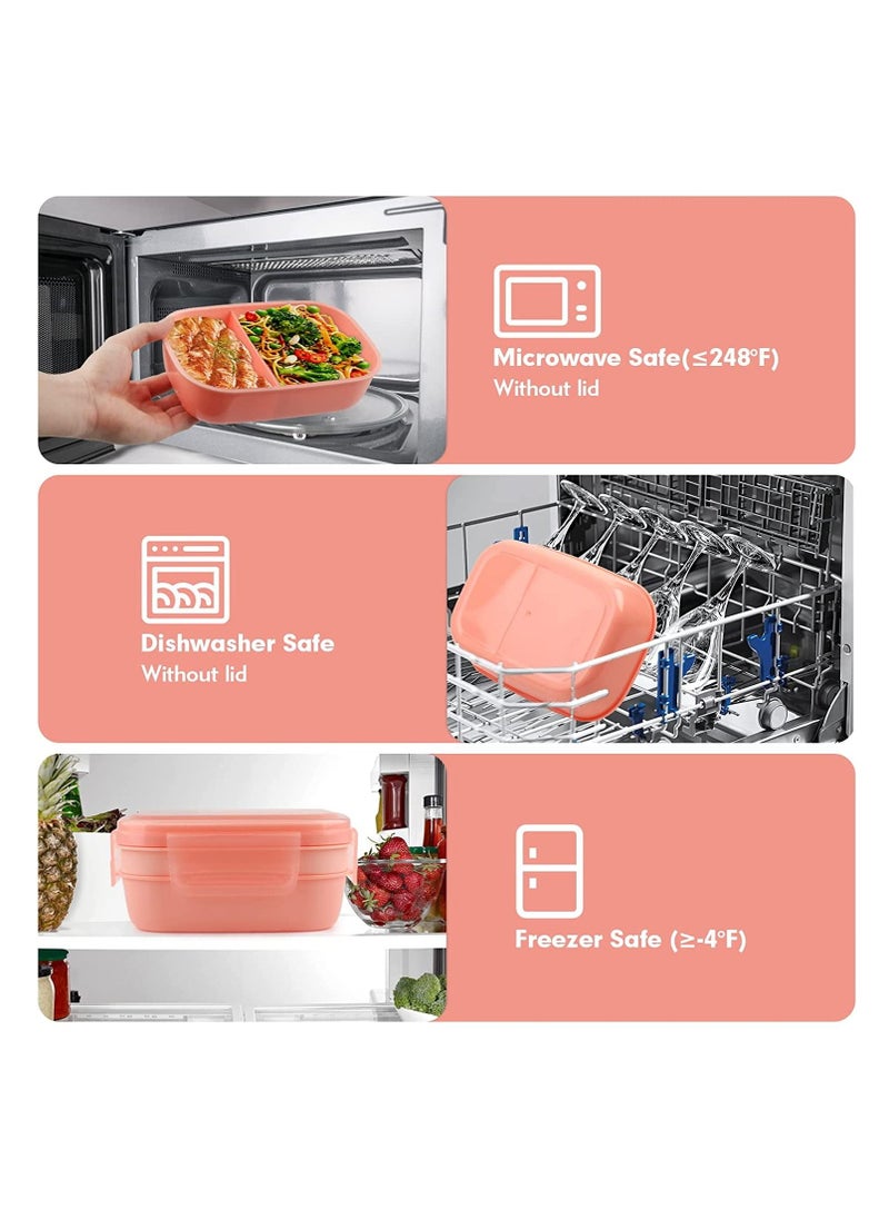 Bento Box Adult Lunch Box,3 Stackable Bento Lunch Containers with Utensil Set, Leak-Proof Lunchbox Bento Box for Dining Out, Work, School, Picnic