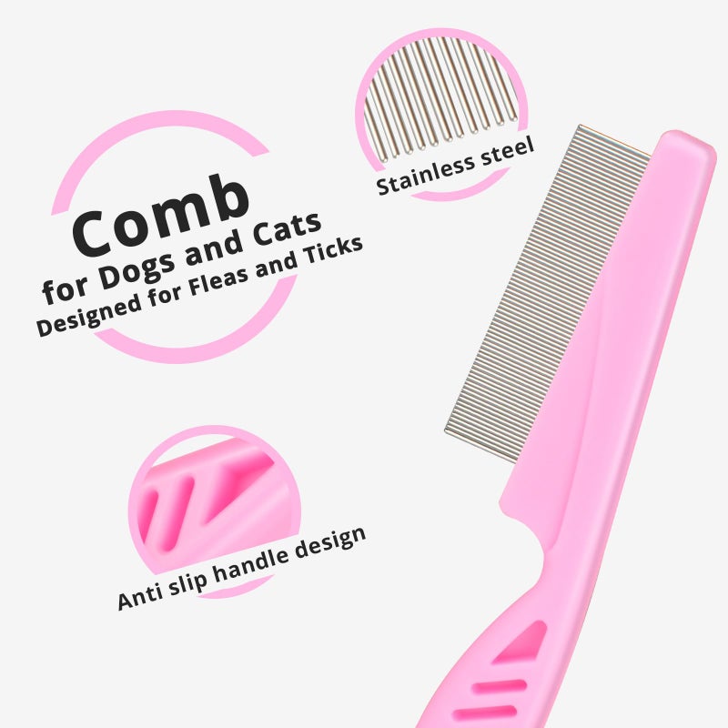 Jegtew 4 Pack Double sided Flea Comb,for Cats and Dogs - Image 3