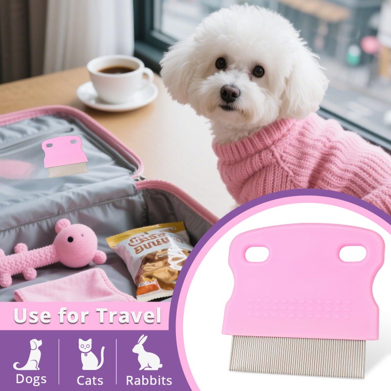 Jegtew 4 Pack Double sided Flea Comb,for Cats and Dogs - Image 5