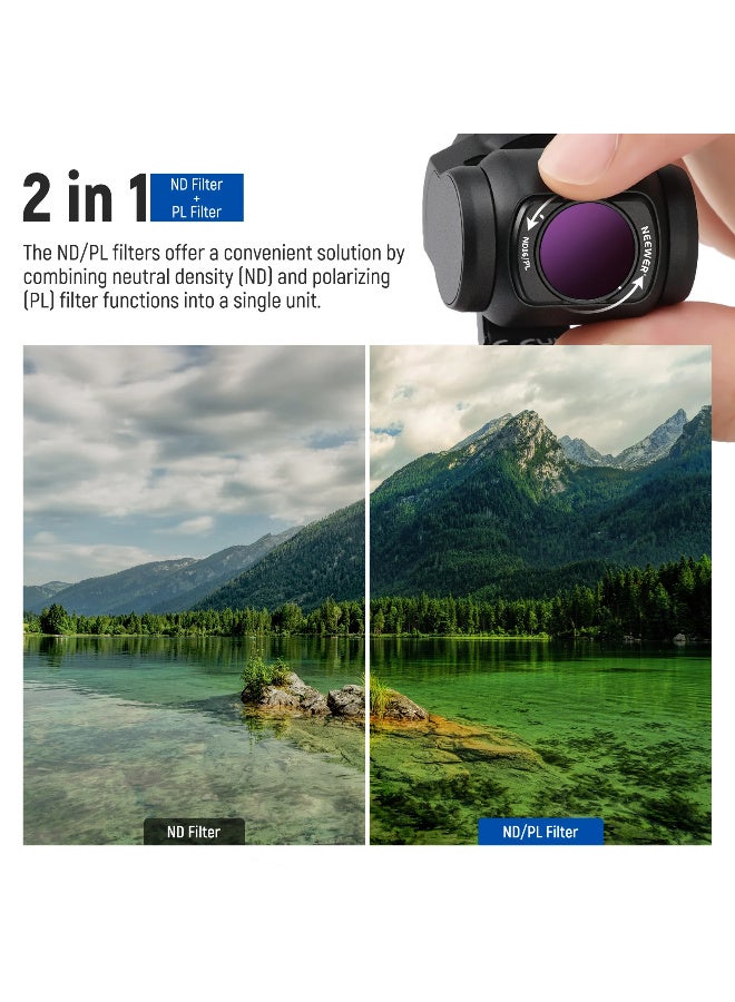 NEEWER Magnetic ND/PL Filter Kit 6-Pack for DJI Pocket 3 – Multi-Coated HD Optical Glass, UV/CPL/ND16/32/64/256, Anti-Glare, Color Boost, Quick Attach Camera Filters for OSMO Pocket 3 - Image 4