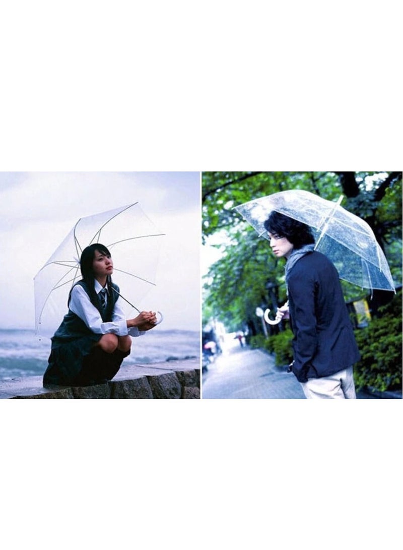 مظلة شفافة شبه أوتوماتيكية بمقبض طويل - Image 2