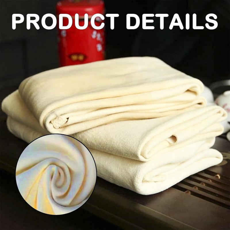 Pryon Chamois Leathers for Car 60x40 cm, Large Absorbent Shammy Leather Cloth, Car Drying Towel for Windows, Glass, Mirrors, Soft Chamois Leather Cloth for Auto Detailing and Cleaning - Image 3