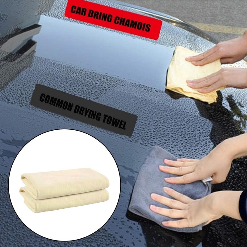 Pryon Chamois Leathers for Car 60x40 cm, Large Absorbent Shammy Leather Cloth, Car Drying Towel for Windows, Glass, Mirrors, Soft Chamois Leather Cloth for Auto Detailing and Cleaning - Image 4